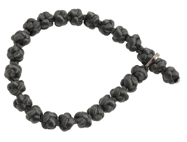 SKB100SGV SLATE GRAY KNOT BRACELET W/SILVER PLAIN CLASP
