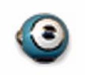 SKS300LB 18K YG, SPACER, RND OPENING EVIL EYE