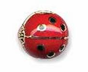 SKS400RE 18K YG, SPACER, RND OPENING RED LADYBUG