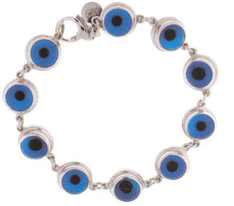 EEB150LA W/G SATIN EXTRA LARGE EVIL EYE BRACELET (Реальный вес изделия 47,73гр)