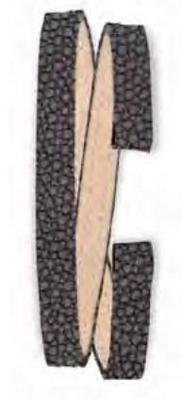 LSB232GY 32CM DARK GREY DOUBLE WRAP STINGRAY  STRAP