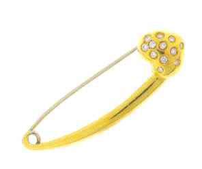 DP111 18K YELLOW GOLD SCATTERED D HEAR PIN 0.16