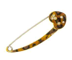 DP121 18K Y/G LEOPARD DIAPER PIN