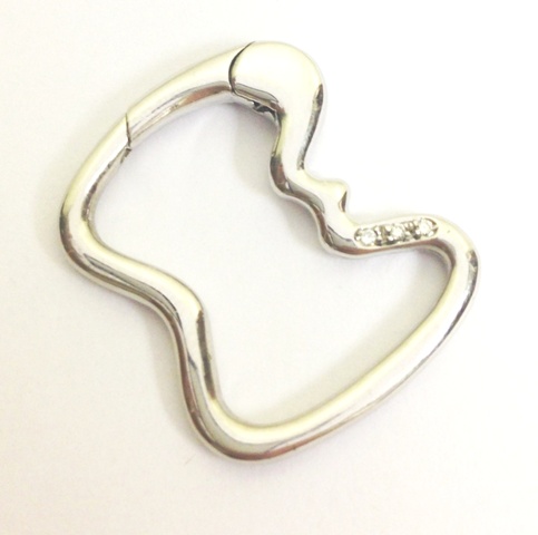 CL220A 18K W/G WAVE LOBSTER CLASP