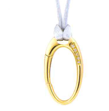 CL224 18K Y/G OVAL CLASP 5 DIA ON BOTH SIDES           AR-334309