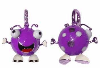 AL101PL Y/G PURPLE and W/ TWO ROUND ALIEN WITH WHITE POLKA DOTS on the back (7D)  gold 9.52gr