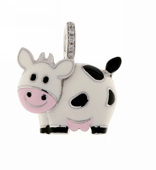 CW1A WHITE/BROWN COW W/DIA BAIL 0.06