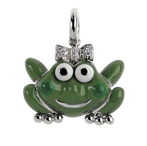 FR150A (FR150) 18K W/G FROG WITH DIAMOND BOW 0.05CTS
