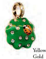 LF100GO GREEN CLOVER WITH OF ANGE LADYBUG CHARM
