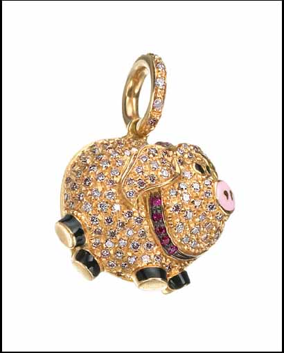 PG1PPV PINK  R/G DIA PAVE PIG WHITE DIA PINK DIA AND RUBY