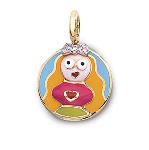 ZVR1 18K YG, ZODIAC-VIRGO, THE MAIDEN  W/DIA  BOW 0.04