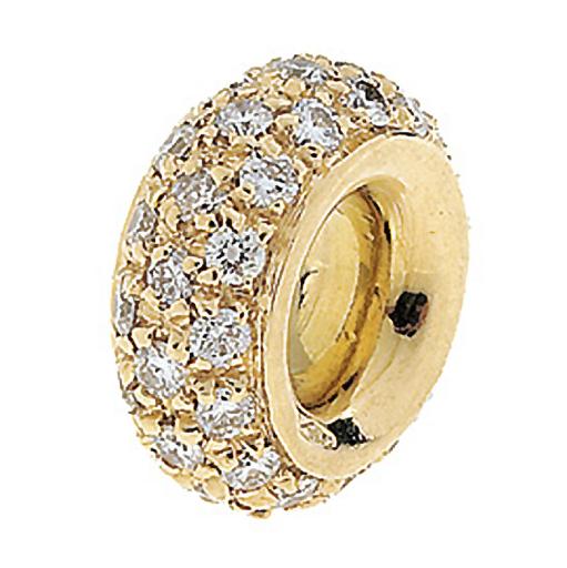 SP111 18K YELLOW GOLD PAVE SPACER 0.48 CTS.