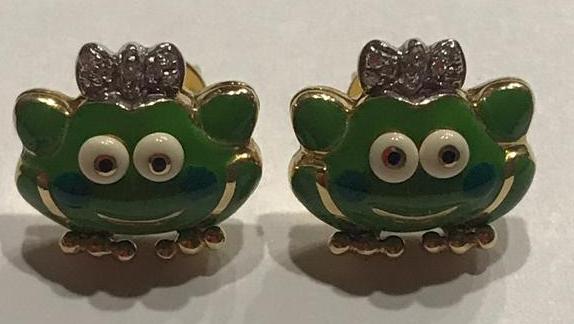 LBE (SER100) Y/G FROG STUDS WITH DIAM