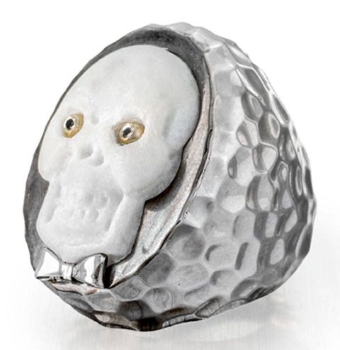 2110 Skull Marble W/black dia. SS