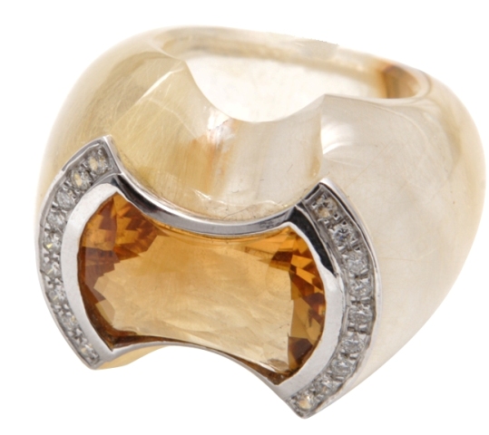 1CLRDWG69/23S CLARA D Q.RUTILATED 15.6gr, CIRTINE 13.5ct, DIA 0.28ct, WG 4.4gr