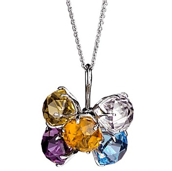 CAIRO 5 COLOR COMBINATION GOLD 18K Amethyst 7.61ct, Citrine 7.52ct, Lemon qtz 7.84ct, Topazes 18.41