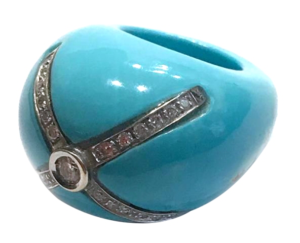 RING ICS MC 18K w/gold in Turquoise & Dia