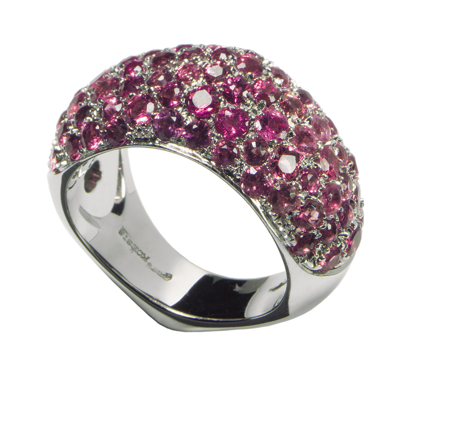 AN10181TOP PETALI/WHITE GOLD RING Pink topaz 4.5CT