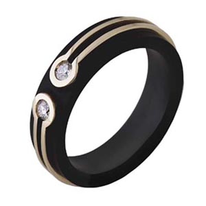 AN21145 GOLD 18K  B016 GRAPHITE  DIAMONDS 0.16CT