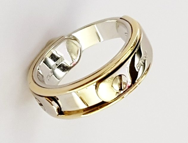 AN99A  GOLD 18K Y/W RING
