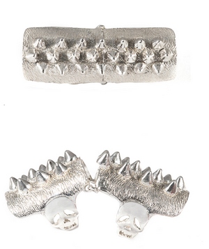 A-1053-9-11 Silver Ring 17.40gr (Articulated silver ring with studs)