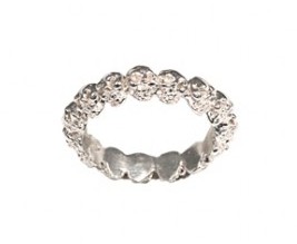 A-1055-3-11 Silver all skull ring