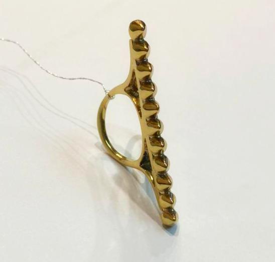 A-1066-6-11 Bronze 8.00gr (Double band bronze ring with studs)