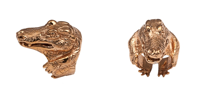 A-1090-5-12 Bronze 21.65gr  (Bronze crocodile ring)