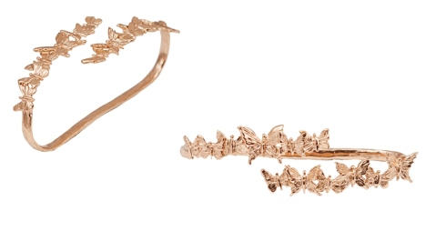 B-1083-1-14 Bronze 11,90 gr (Multi Butteflies bronze hand bracelet)