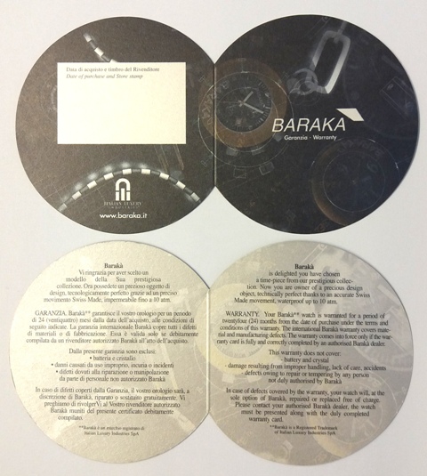 BARAKA Сертификат   на часы  три стрелки