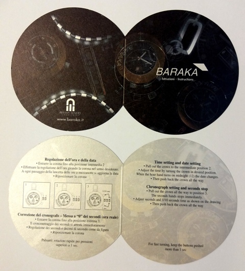 BARAKA Сертификат   на часы  хронограф