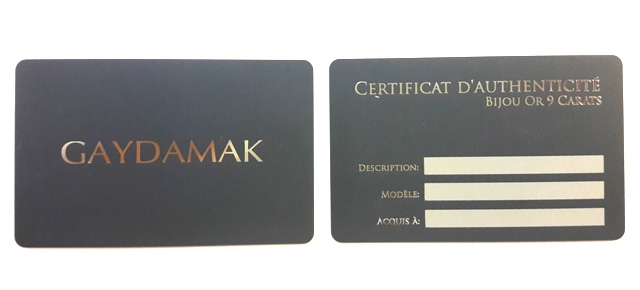 GAYDAMAK  Сертификат карточка