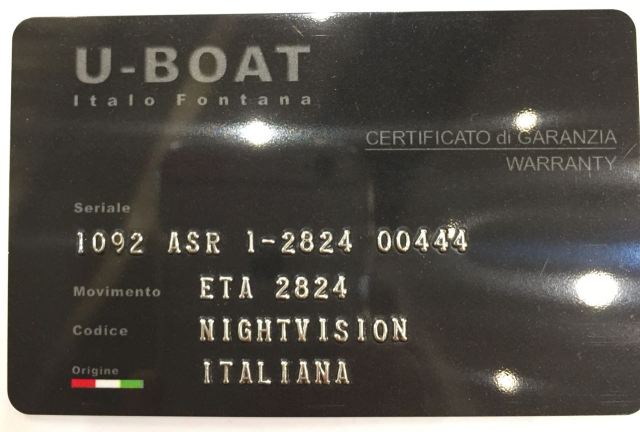 U-Boat  сертификат UB-000034  1092