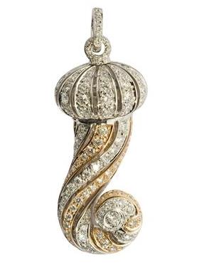 26220 CI01544DiaBia141/00 Big cornetto Vip set in white and pink gold and white Dia