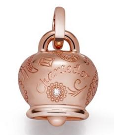 29700 Campanella maxi charm in 9Kt pink gold and diamonds
