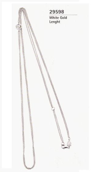 29598  Double  80cm chain in white gold