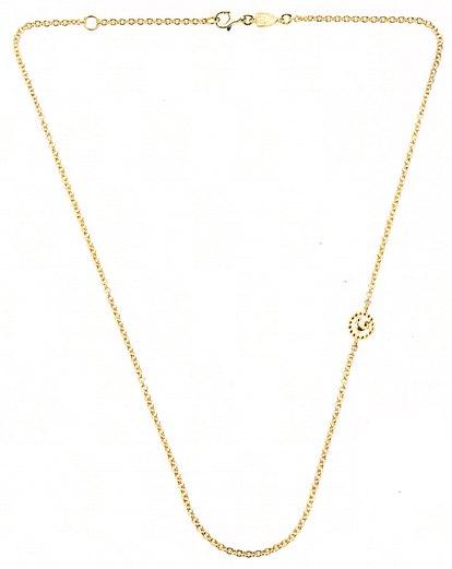30351 Single 45 cm necklace set in 9 kt yellow gold