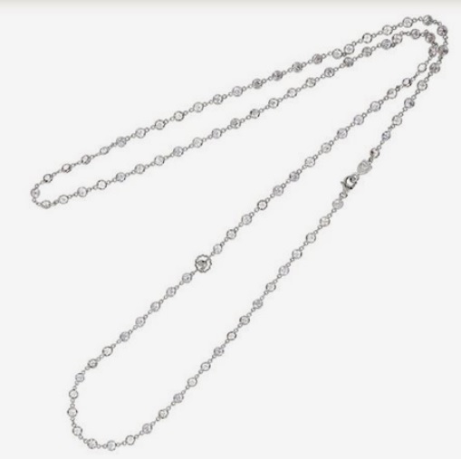 30901 85 cm chain in white gold and moonstones