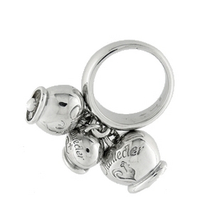 29364 "Et voila": Three bell ring set in silver (15)