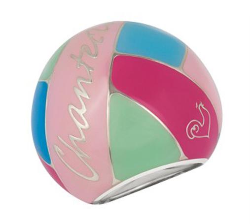 32227 Silver ring with  multicolour enamel