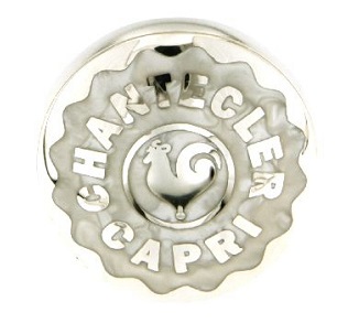 36398 Chevalier silver BIG ring in white enamel perlage and sand-blasted stem