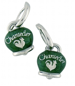 31765 Green enamell bell earrings