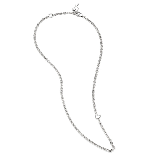 40121 Chain 42-45 cm with key double rooster in burnished silver