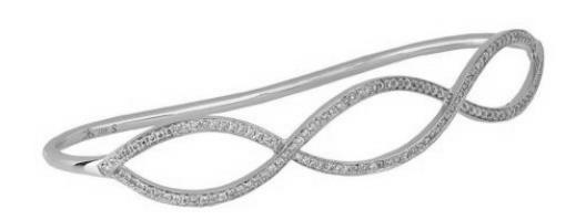 B0953 KARIOKA SIMPLE Hand Bracelet White Gold 18K  White Diamonds 1.08  Size S