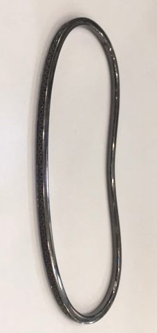 B0961 1LINE Hand Bracelet Black Gold 9K Black Diamonds 1.2  Size S