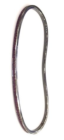 B0961 1LINE Hand Bracelet Black Gold 9K, Rubies 1.2  Size S