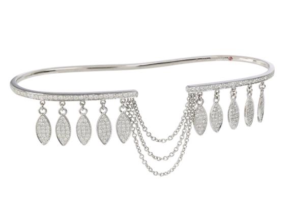 B1172 KREOL  Hand Bracelet White Gold 18K, White Diamonds 1.3 Size M