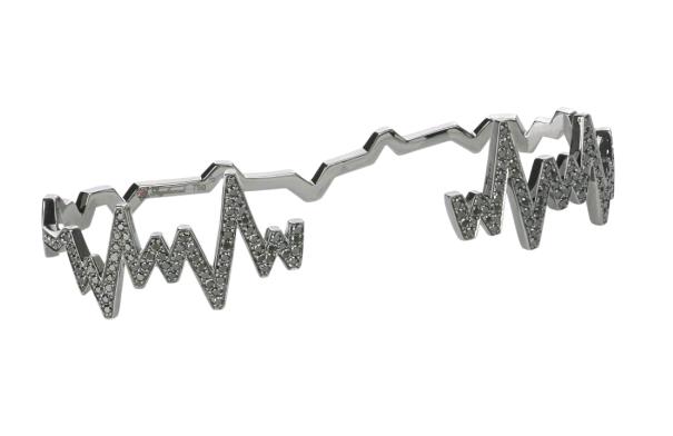 B1178  KARDIO Hand Bracelet Black Gold 18K, Black Diamonds 1.2 Size M