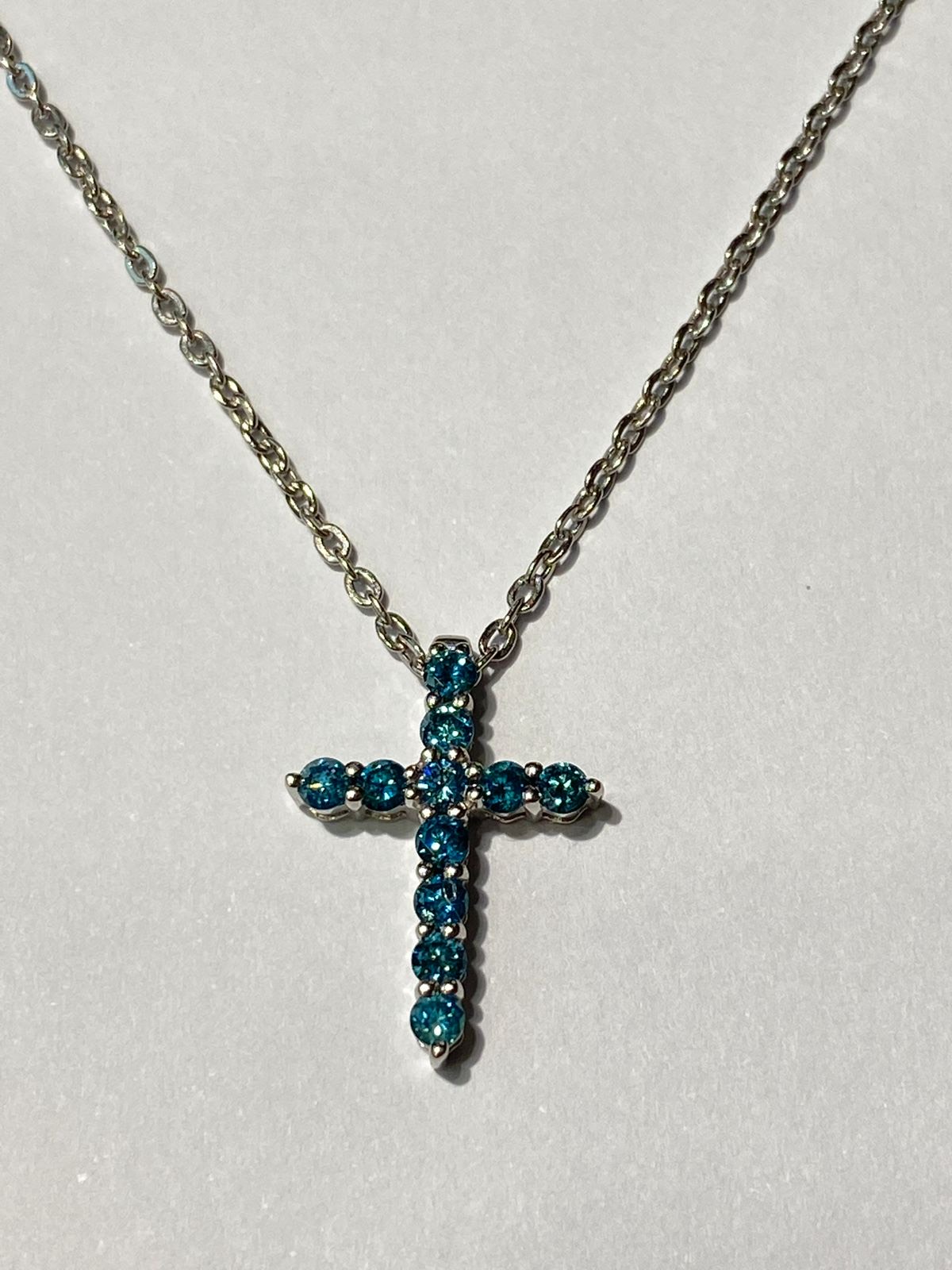 Cross BLUE Dia 0.60ct 14K WG