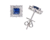 L1871306 SEJ8068R01H 18K WG with Blue Sap/Dia Earrings